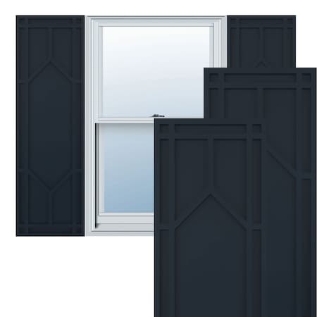 True Fit PVC Shaker Fixed Mount Shutters, Starless Night Blue, 12W X 39H